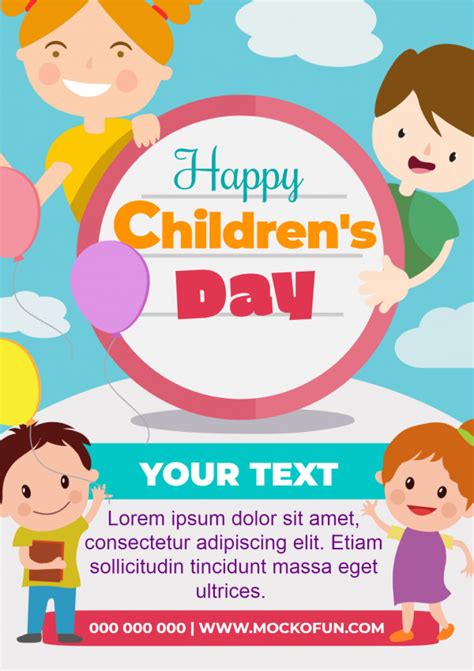 Childrens Day Poster Mockofun