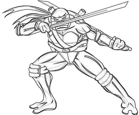 Teenage Mutant Ninja Turtles Coloring Pages Leonardo Coloring Home