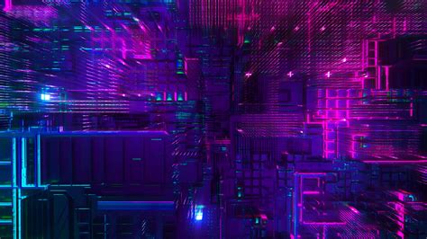 4k Wallpaper Purple Neon City Memoriasdemarcking