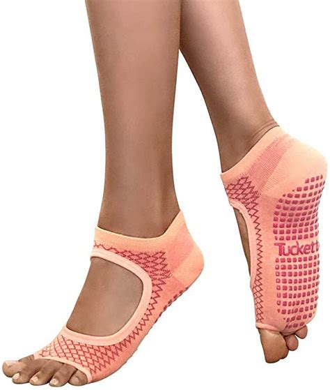 Tucketts Allegro Toeless Non Slip Grip Socks Cotton Socks For Yoga Barre Pilates Dance