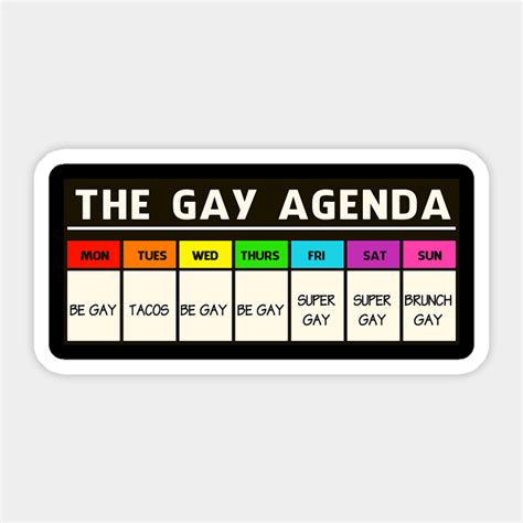 the gay agenda gay agenda sticker teepublic
