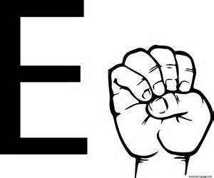 Asl Sign Language Letter E Coloring Page Printable