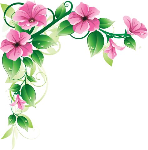 Pink Imagen De Png De Borde Floral Png Mart