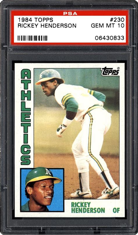 It's the last rookie card in the era of topps' monopoly. 1984 Topps Rickey Henderson | PSA CardFacts™