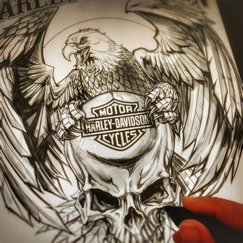 Update 62 Harley Davidson Eagle Tattoo Designs Vn