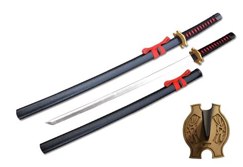Top Quest 39 Foam Samurai Sword Black Handle W Wood Scabbard