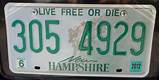 Photos of New Hampshire License Plate History