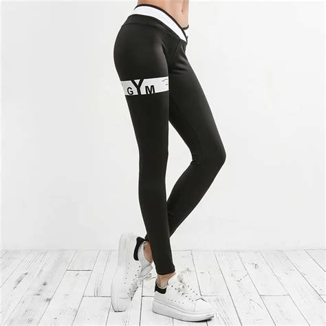 2018 Profession Women Low Waist Slim Fitness Leggings Female Letters Print Workout Pants