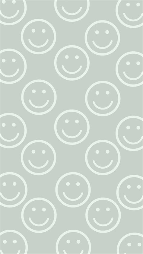 Trendy Aesthetic Green Smile Face Phone Wallpaper Fondos De Pantalla