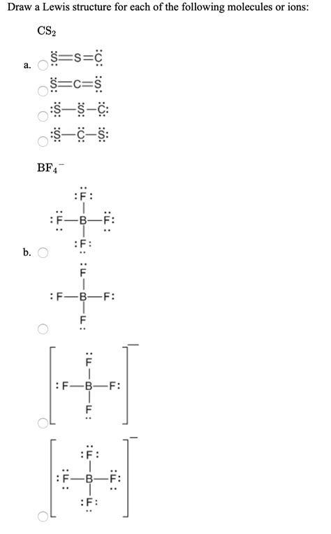 Solved Draw A Lewis Structure For Each Of The Following