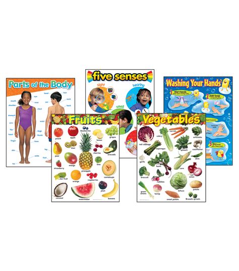 Healthy Living Learning Charts Combo Pack 5 Per Pack 2 ...