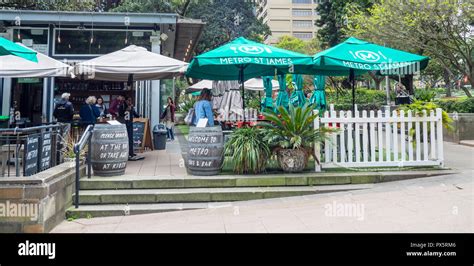 Entrance to Sydney Metro St James cafe Hyde Park NSW Australia Stock