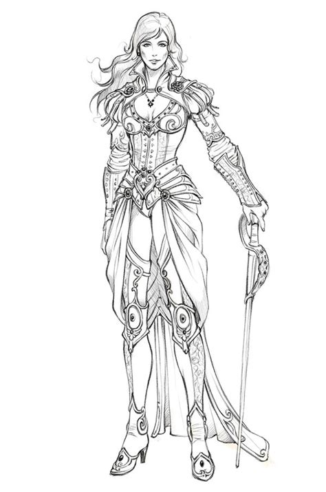 Warrior Female Body Coloring Pages