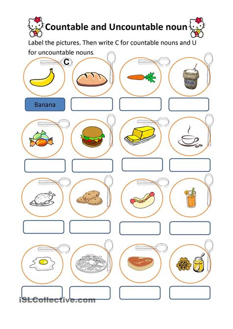 Countable Uncountable Nouns Worksheet Countable And Uncountable Nouns