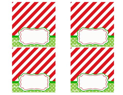 Free Printable Christmas Food Tent Cards
