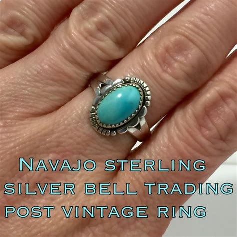 1 DAY SALE VTG 925 Turquoise NA Bell Trading Ring Vintage Native