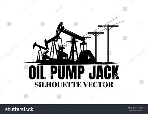 Oil Pump Jack Silhouette Isolated On Stock Vector Royalty Free