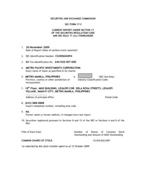 Fillable Online SECURITIES AND EXCHANGE COMMISSION SEC FORM 17 C