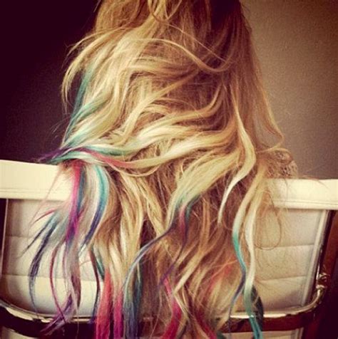 Rainbow Hair And Highlights Prettycolors Hair Pinterest
