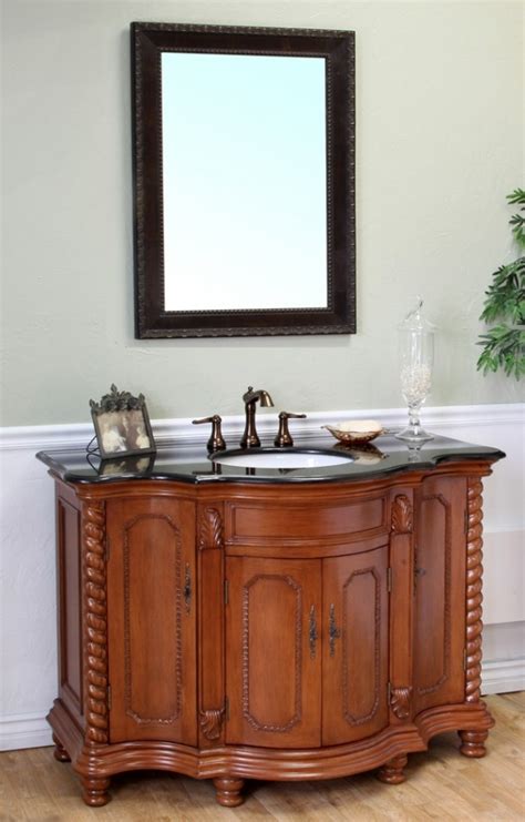 This bathroom vanity is barn red. 48 Inch Furniture Style Single Sink Bathroom Vanity in ...