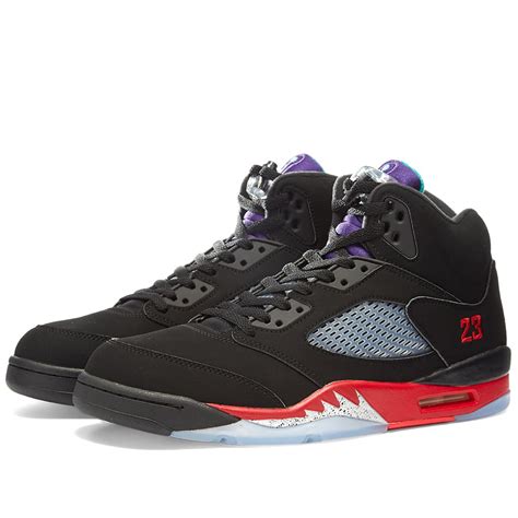 Air Jordan Retro 5 Black New Emerald And Fire Red End