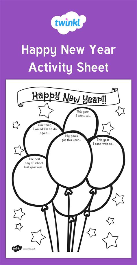 New Year Activity Sheet For Kids