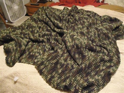 Janines Camo Afghan · A Knit Or Crochet Blanket · Yarncraft On Cut Out