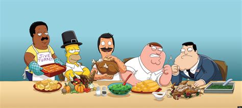 Thanksgiving Tv 2012 Homer Simpson Peter Griffin And Foxs Animated