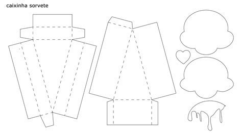 Caixinha Sorvete Com Moldes Para Lembrancinha Pop Lembrancinhas