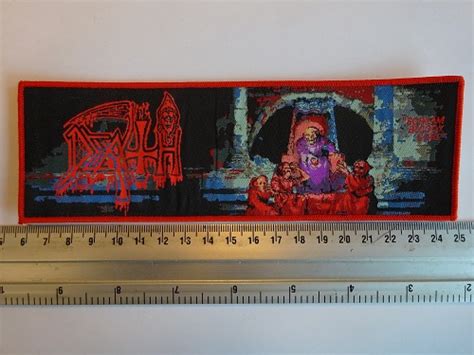 Death Scream Bloody Gore Red Border Woven Last One Ever