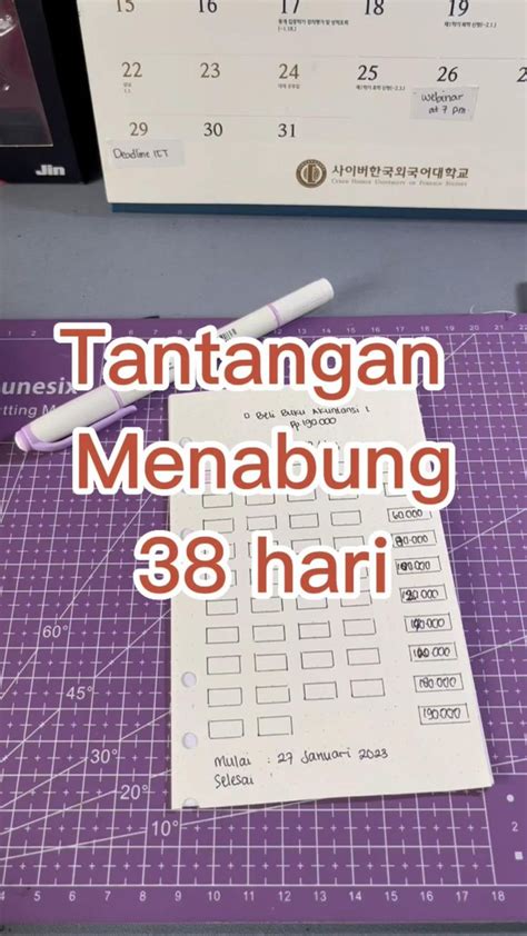 Tantangan Menabung 38 Hari Buku Keuangan Belajar Buku