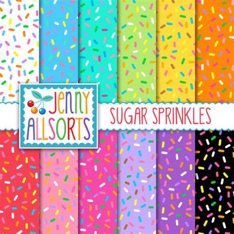 Sugar Sprinkles Digital Paper Diseño Gráfico Imprimible Para Etsy