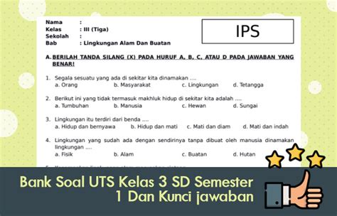 Tujuan umum dari penyesuaian diri makhluk hidup yaitu. Bank Soal UTS Kelas 3 SD Semester 1 Dan Kunci Jawaban ...