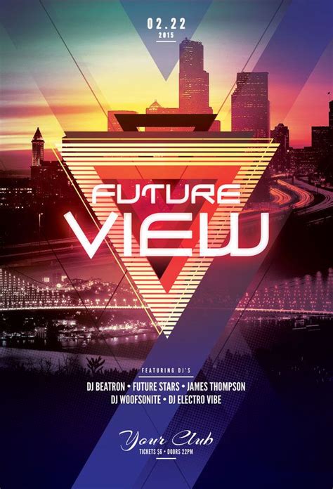 Future View Flyer Party Design Poster Poster Design Poster Layout