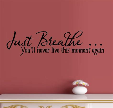 Decal Just Breathe You Ll Never Live This Moment Again Wall Decal Home Decor X