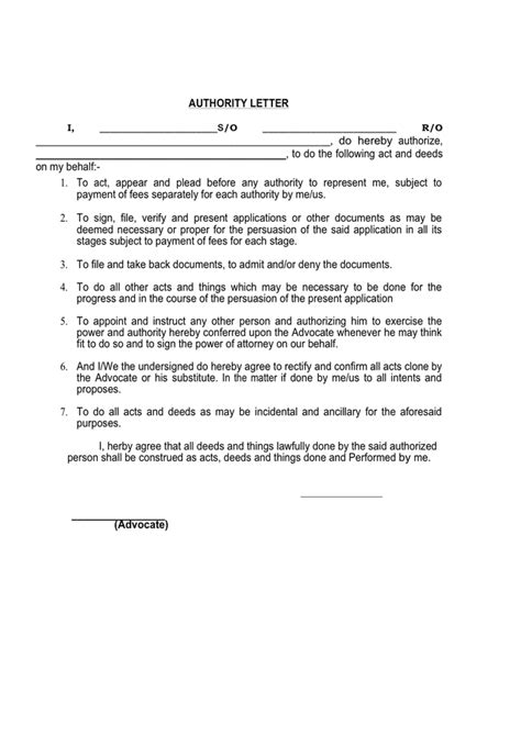 Authority Letter Template In Word And Pdf Formats