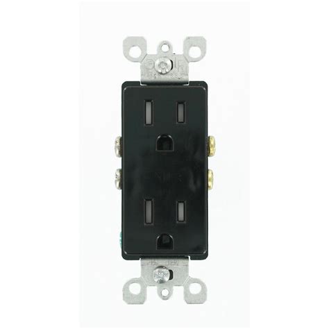 Leviton Decora 15 Amp Tamper Resistant Duplex Outlet Black R55 T5325