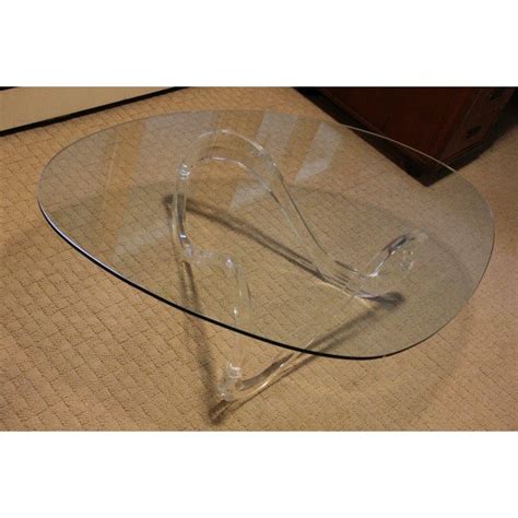 Shlomi Haziza Coffee Table With Lucite Acrylic And Glass Post Chairish