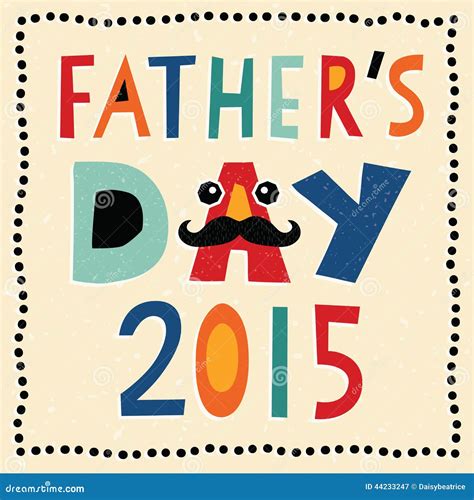 Happy Fathers Day Card 2015 With Hand Made Text Stock Vector Image 44233247