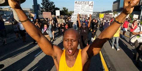 Los Angeles Protest Erupts Over George Floyd Death American Flag