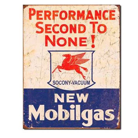 Mobilgas Second To None Tin Sign Mainly Nostalgic Retro Tin Signs