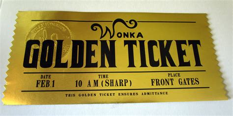 Chocolate Factory Golden Ticket Custom Prop Replica modern | Etsy