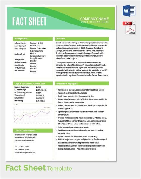 Fact Sheet Template 15 Free Word Pdf Documents Download