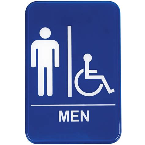 Thunder Group Handicap Accessible Mens Restroom Sign Blue And White