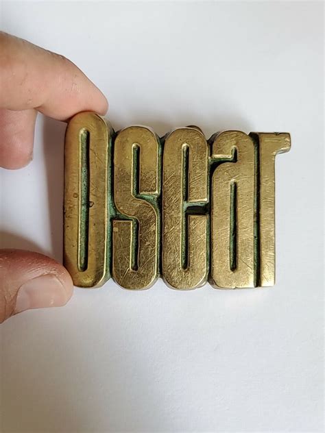 bbb solid brass 1968 baron belt buckle oscar gem
