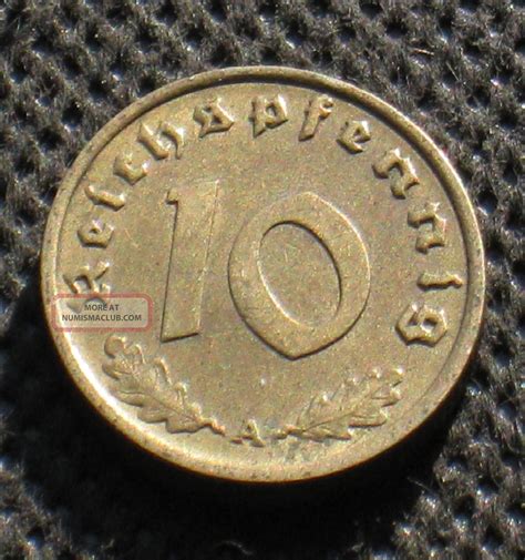 How much is german money worth. Old Coin Nazi Germany 10 Reichspfennig 1937 A Berlin Swastika Iii Reich (1)