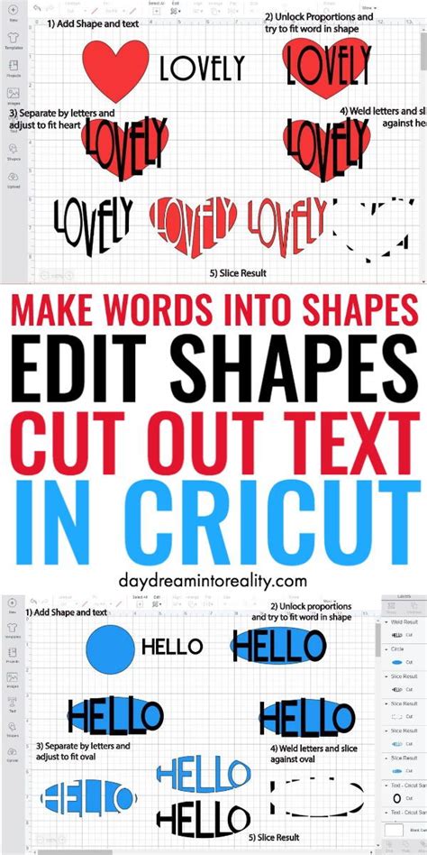 Edit Shapes In Cricut Design Space Cut Out Text Make Words Into Shapes