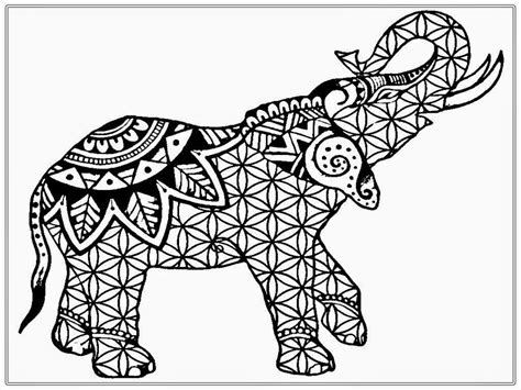 Tribal Elephant Coloring Pages At Free Printable