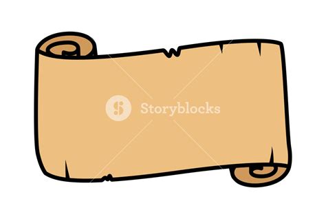 Old Cartoon Scroll Parchment Vector Illustration Royalty Free Stock