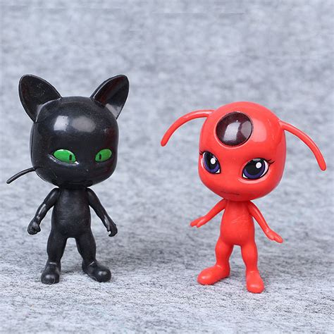 Miraculous Ladybug Tikki Noir Cat Plagg Adrien 6pcs Action Figure Doll